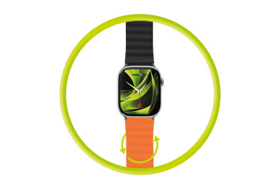 Magnetický řemínek II pro Apple Watch 44 / 45 / 46 / 49 mm – oranžovočerný
