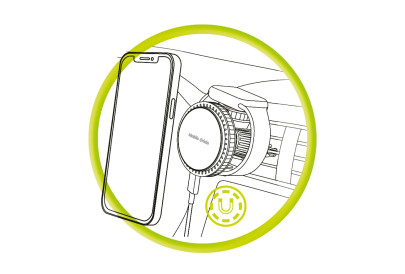 Bezdrátová nabíječka do větrací mřížky auta CA18, kompatibilní s Apple Watch/iPhone MagSafe