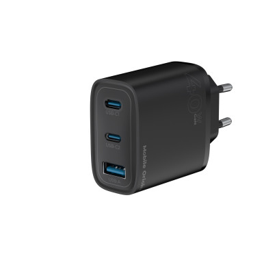 GaN 40W Wall Charger MO13, 1x USB-A + 2x USB-C, Black