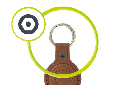 Kožená klíčenka AirTag A6, Tmavě hnědá