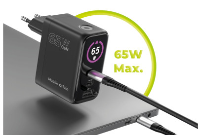 65W GaN TFT Display Charger PW20 - 2x USB-C + USB-A
