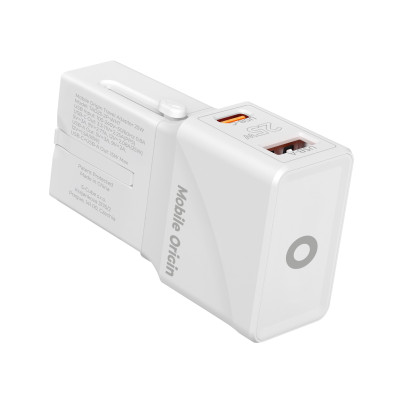 Travel adapter 25W, EU/US/UK/AU White