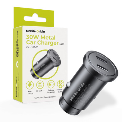 Metal Car Charger 30W CA13 - 2x USB-C