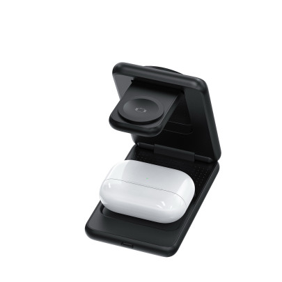 Skládací Qi2 nabíječka 3v1 PW8 - černá