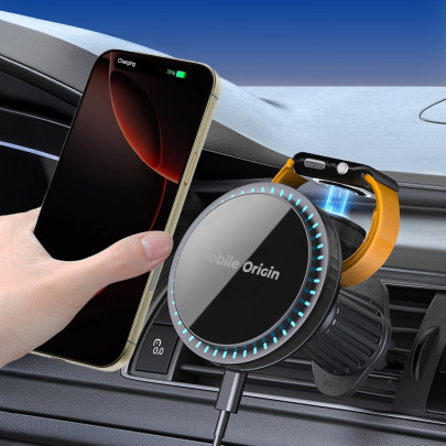 Bezdrátová nabíječka do větrací mřížky auta CA18, kompatibilní s Apple Watch/iPhone MagSafe