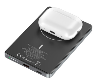 Bezdrátová PowerBanka 3v1 Metal Slim 5000mAh PB4