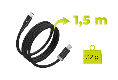 60W Kabel s magnetickým úchytem StayCable USB-C na USB-C, 1.5 m, CB6