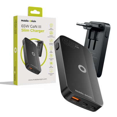 Slim Charger dual USB-C, Single USB-A black