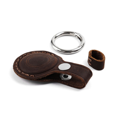 Kožená klíčenka AirTag Outdoor A7, Tmavě hnědá