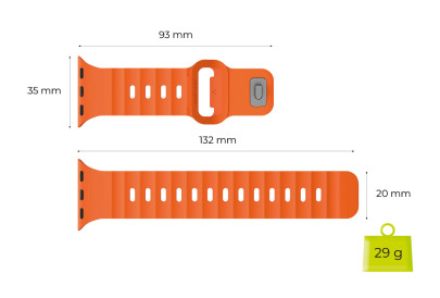 Řemínek III pro Apple Watch 44 / 45 / 46 / 49 mm – Oranžový