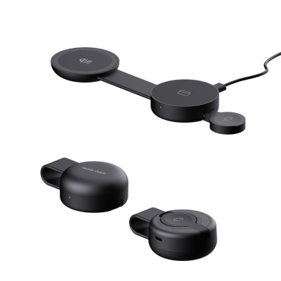 3in1 Qi2 25W Foldable Magnetic Pad PW34, Black