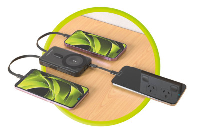 10000mAh Wireless Magnetic PowerBank PB11, USB-C and Lightning Cable