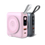 PowerBank 10000mAh/Travel Charger, Lightning/USB-C Cable, MagSafe/AW/iPhone Compatible, Grey + Pink