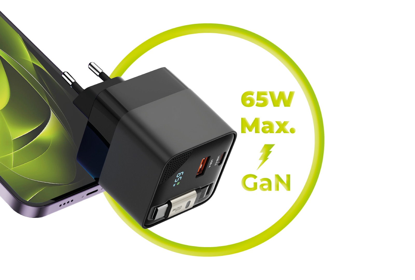 High power 65W in a compact body (GaN)